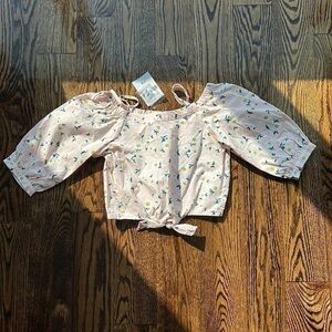 FOREVER 21 GIRLS Cropped Top with Balloon Sleeves NWT